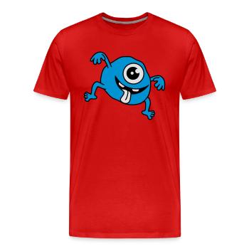 Funny Monster - Männer Premium Bio T-Shirt - Rot - Vorne - Damien (186cm)