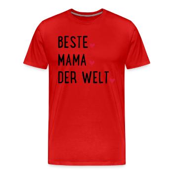 Beste Mama der Welt - Männer Premium Bio T-Shirt - Rot - Vorne - Damien (186cm)