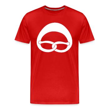 Brezel - Männer Premium Bio T-Shirt - Rot - Vorne - Damien (186cm)
