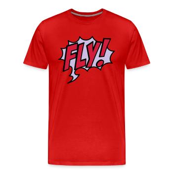 fly - Men's Premium Organic T-Shirt - red - Front - Damien (186cm)