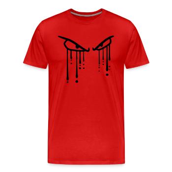 déposer 2 yeux graffiti cri hurler traenen eu - T-shirt bio Premium Homme - rouge - Devant - Damien (186cm)