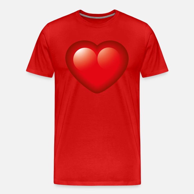 Smiley Heart - Männer Premium Bio T-Shirt - Rot