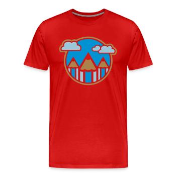Stifte Landschaft 02 - Männer Premium Bio T-Shirt - Rot - Vorne - Damien (186cm)