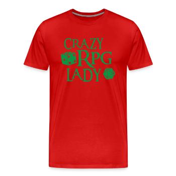 Dame RPG folle avec des dés - T-shirt bio Premium Homme - rouge - Devant - Damien (186cm)