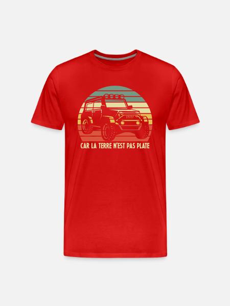 4x4 Rétro Coucher de soleil - T-shirt bio Premium Homme - rouge