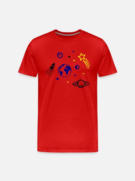 universe - Men's Premium Organic T-Shirt - red