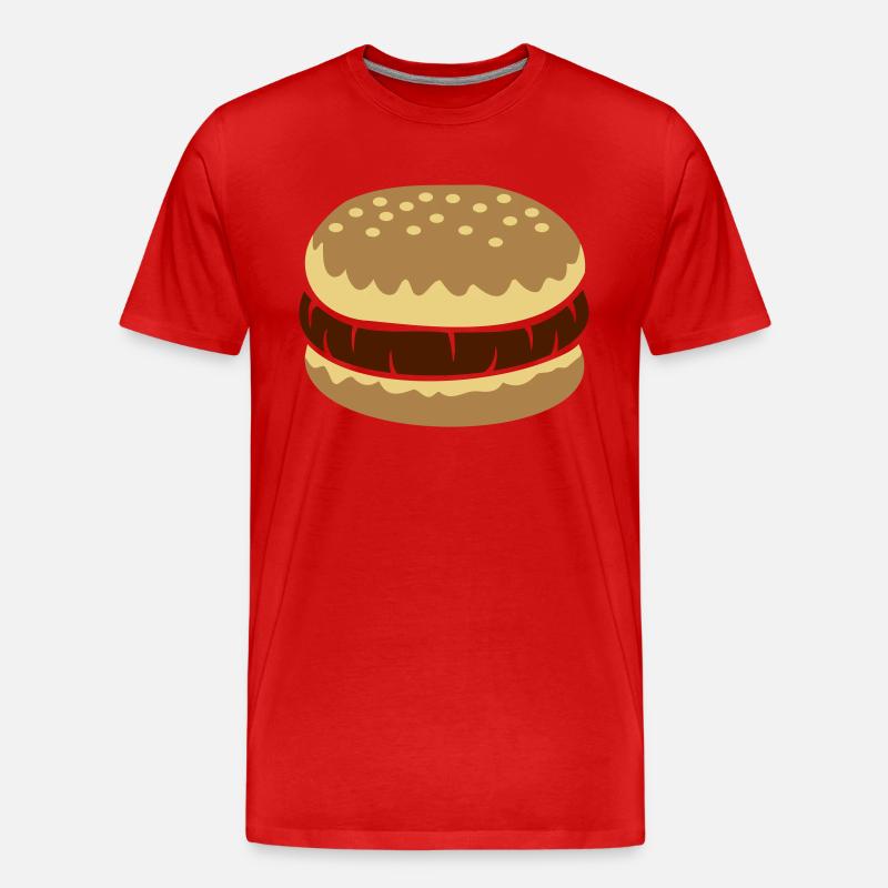 Leibspeise Cheeseburger Comic - Männer Premium Bio T-Shirt - Rot