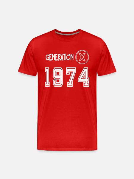 Génération X 1974 - T-shirt bio Premium Homme - rouge