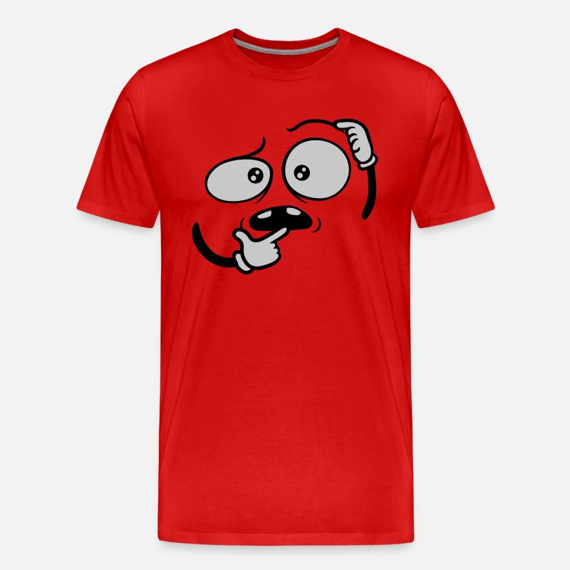 Hand Geste skeptisches Gesicht - Männer Premium Bio T-Shirt - Rot