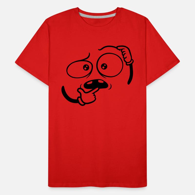 Doubtful Hand Gesture Face Men's Premium Organic T-Shirt