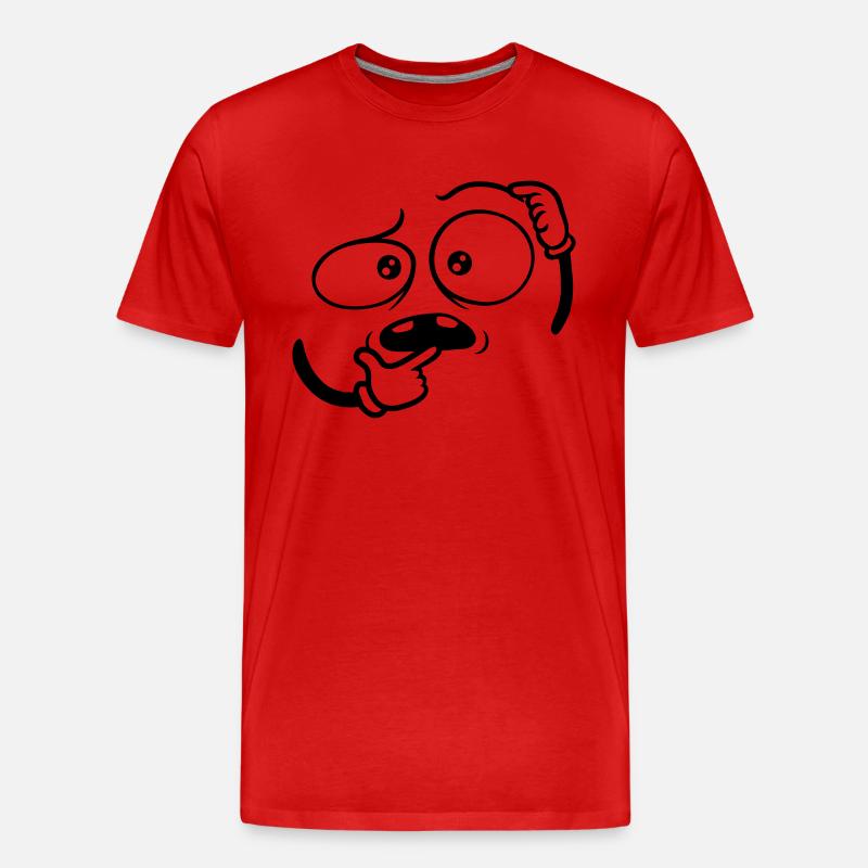 Zweifelnd Hand Geste Gesicht - Männer Premium Bio T-Shirt - Rot
