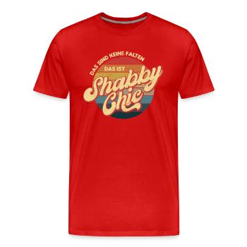 Das sind keine Falten, das ist Shabby Chic, Altern - Männer Premium Bio T-Shirt - Rot - Vorne - Damien (186cm)