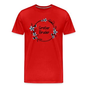 Großer Bruder - Männer Premium Bio T-Shirt - Rot - Vorne - Damien (186cm)