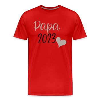 Papa 2023 - Männer Premium Bio T-Shirt - Rot - Vorne - Damien (186cm)