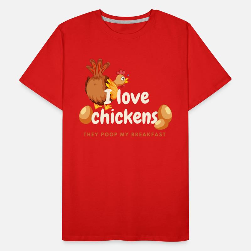 J’ADORE LES POULETS Élevage de poulets Éleveur de poulets Disant T-shirt bio Premium Homme