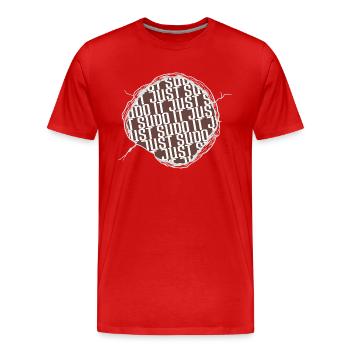 happy computer programming profession present idea - Männer Premium Bio T-Shirt - Rot - Vorne - Damien (186cm)