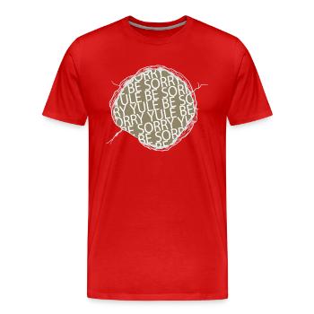 Dino Bedroom Couples Funny Sayings Happy Comic - Men's Premium Organic T-Shirt - red - Front - Damien (186cm)