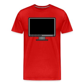 Icon Logo Computer Screen - Men's Premium Organic T-Shirt - red - Front - Damien (186cm)