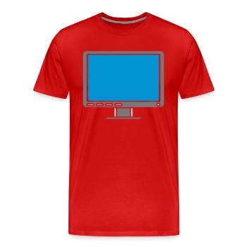 Design Screen Display Computer - Men's Premium Organic T-Shirt - red - Front - Damien (186cm)