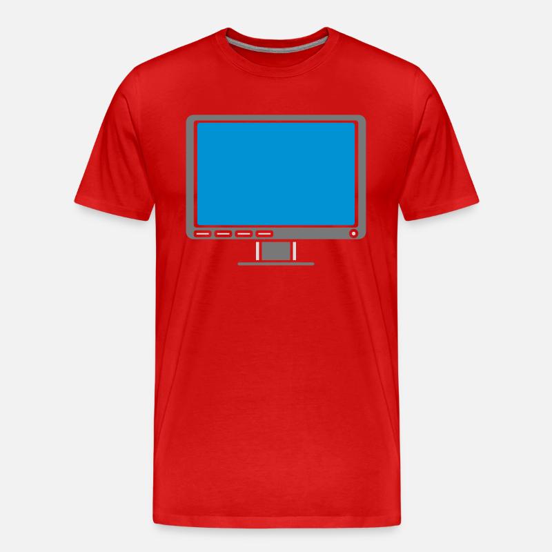 Design Bildschirm Anzeige Computer - Männer Premium Bio T-Shirt - Rot