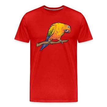 Molina Parakeet Parrot Bird Sun Parakeet - Men's Premium Organic T-Shirt - red - Front - Damien (186cm)