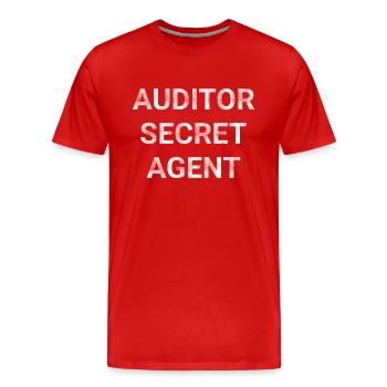 Auditor Secret Agent - Men's Premium Organic T-Shirt - red - Front - Damien (186cm)