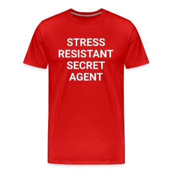 Stress Resistant Secret Agent - Men's Premium Organic T-Shirt - red - Front - Damien (186cm)