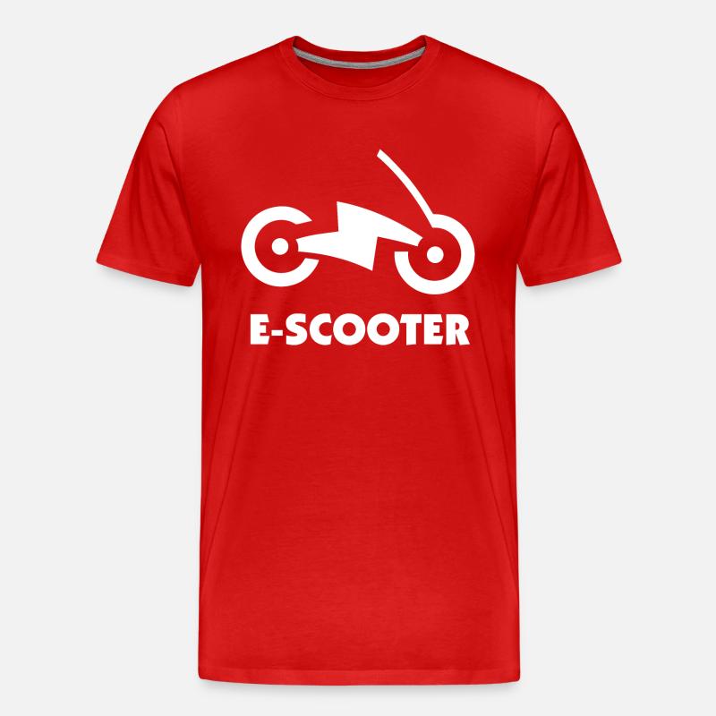 E-Scooter E-Roller Scooter - Männer Premium Bio T-Shirt - Rot