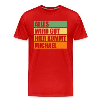 Michael - Männer Premium Bio T-Shirt - Rot - Vorne - Damien (186cm)