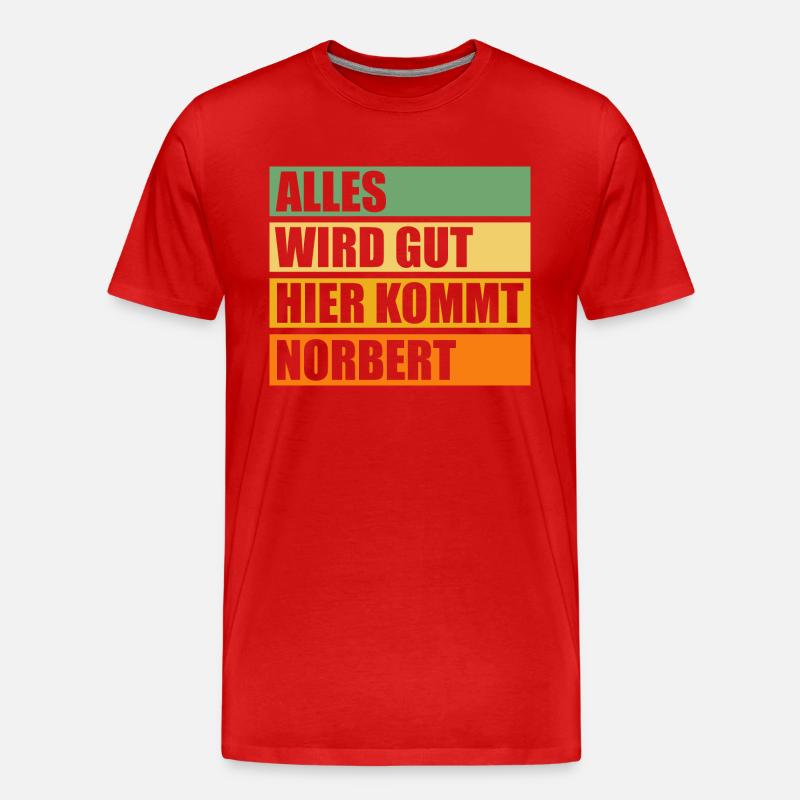 Norbert - Männer Premium Bio T-Shirt - Rot