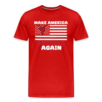 Satan Teufel Gothik Dämon Amerika Satanic Hexe - Männer Premium Bio T-Shirt - Rot - Vorne - Damien (186cm)