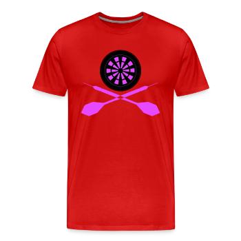 Dart Sport Logo - Männer Premium Bio T-Shirt - Rot - Vorne - Damien (186cm)