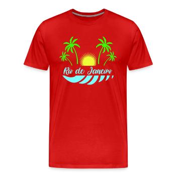 Rio de Janeiro - Men's Premium Organic T-Shirt - red - Front - Damien (186cm)