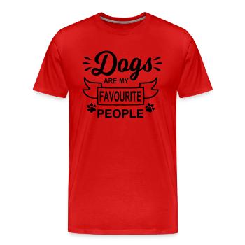 Dog Hund - Männer Premium Bio T-Shirt - Rot - Vorne - Damien (186cm)