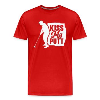 Golfspieler Golfplatz Golfer - Männer Premium Bio T-Shirt - Rot - Vorne - Damien (186cm)