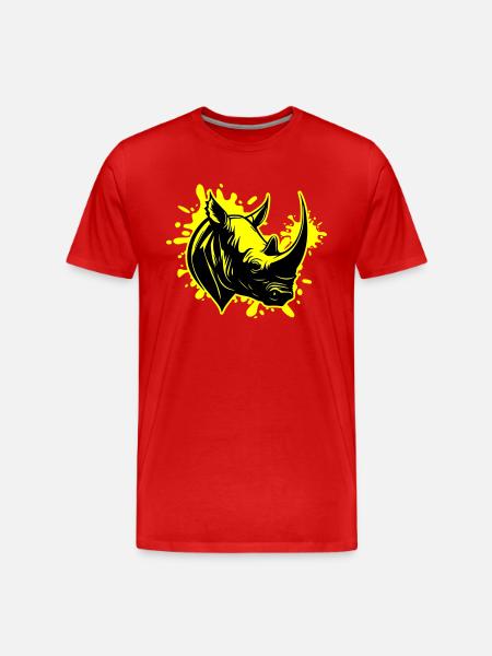 Rhinoceros Animal Head - Men's Premium Organic T-Shirt - red