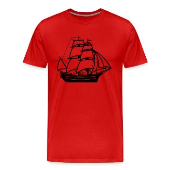 Bateau pirate - T-shirt bio Premium Homme - rouge - Devant - Damien (186cm)