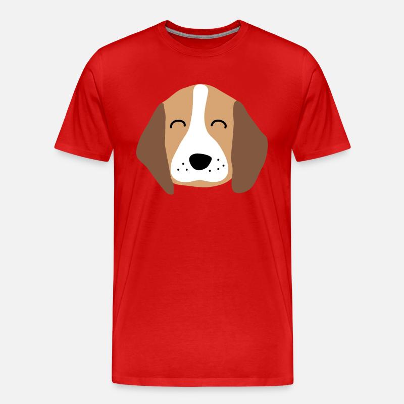 Mignon visage de chiot 2 - T-shirt bio Premium Homme - rouge