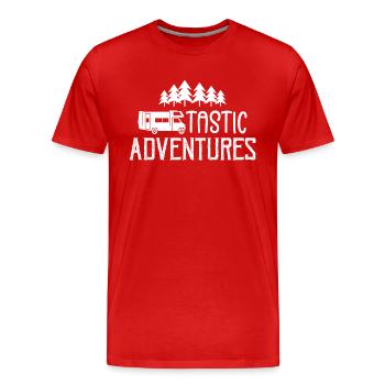 Aventures Vantastic ! Voyages et aventures en van - T-shirt bio Premium Homme - rouge - Devant - Damien (186cm)