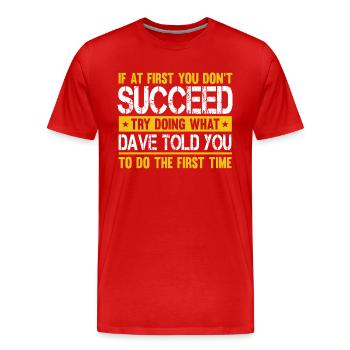 Drôle de nom Dave David - T-shirt bio Premium Homme - rouge - Devant - Damien (186cm)