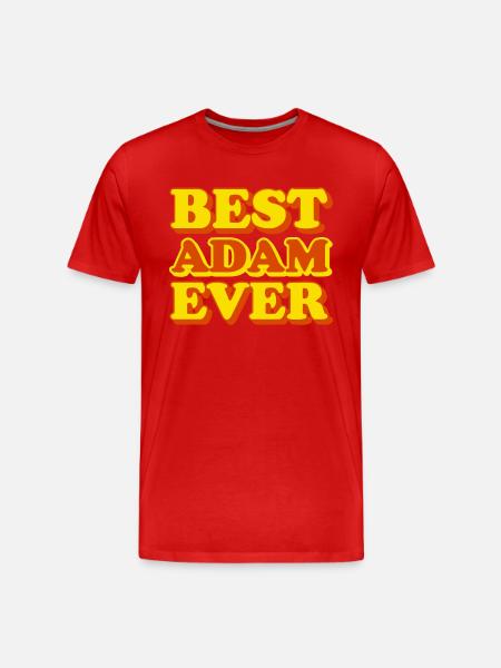 Adam First Name Funny Gift - Men's Premium Organic T-Shirt - red