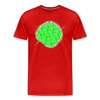 Repas végétalien Veganism Present Joke Gift Idea - T-shirt bio Premium Homme - rouge - Devant - Damien (186cm)