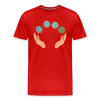 Rette die Erde Umweltschützer - Männer Premium Bio T-Shirt - Rot - Vorne - Damien (186cm)