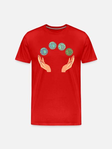 Rette die Erde Umweltschützer - Männer Premium Bio T-Shirt - Rot