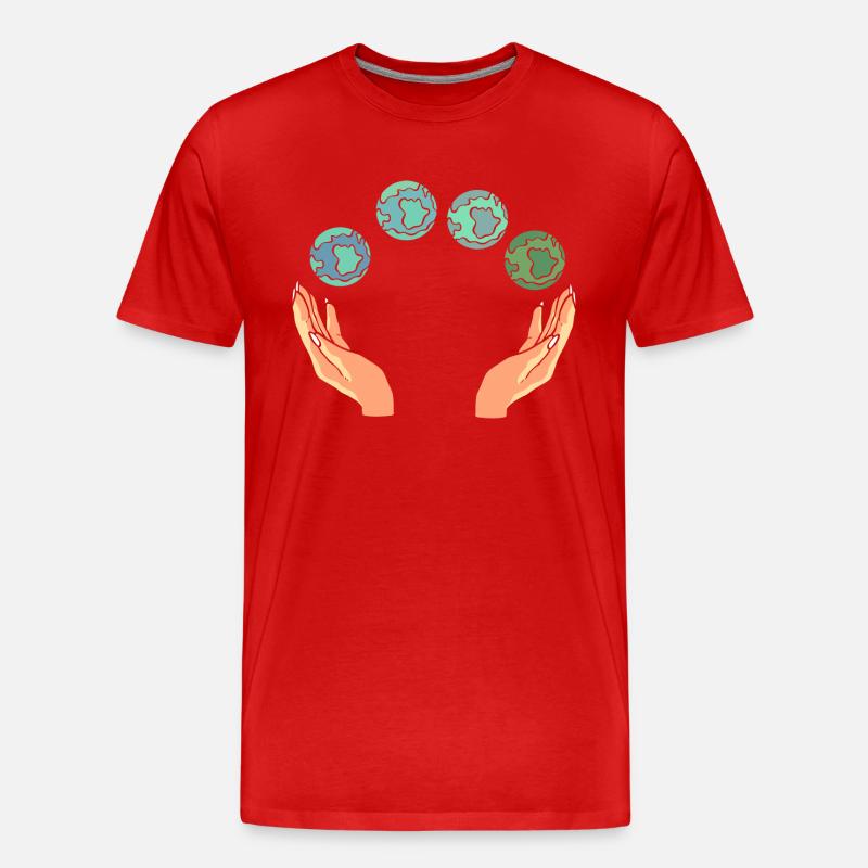 Rette die Erde Umweltschützer - Männer Premium Bio T-Shirt - Rot