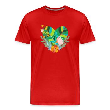 Umweltfreundliches Herz - Männer Premium Bio T-Shirt - Rot - Vorne - Damien (186cm)