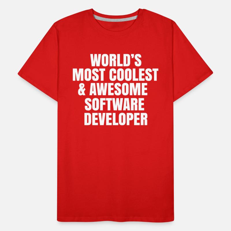 Worlds most coolest and awesome software developer Men's Premium Organic T-Shirt