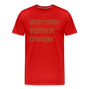 Teaching Inspiring Encouraging - Men's Premium Organic T-Shirt - red - Front - Damien (186cm)