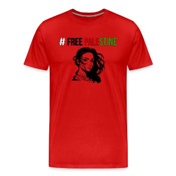 PALESTINE GRATUITE - Peuple fier - T-shirt bio Premium Homme - rouge - Devant - Damien (186cm)