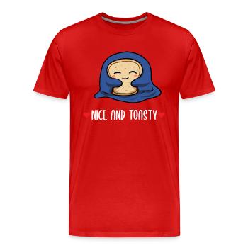 Brot Wortspiel Bäcker - Männer Premium Bio T-Shirt - Rot - Vorne - Damien (186cm)